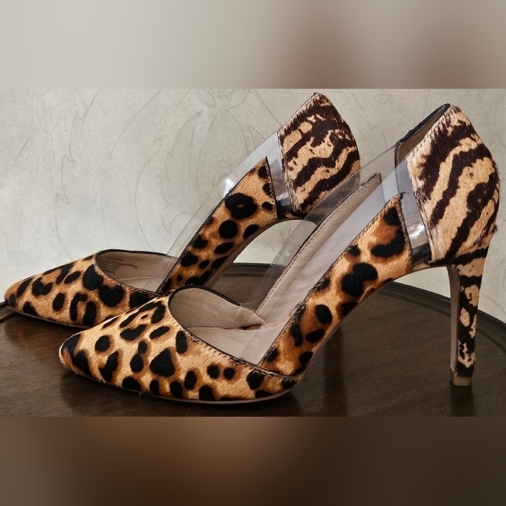 Antonio Melani Animal Print Real Calf Hair Leather Heels 6M